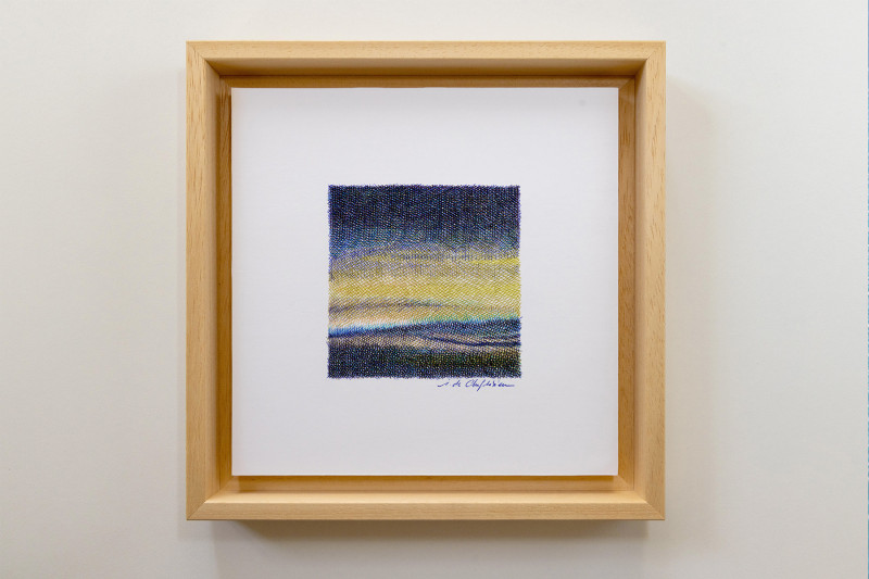 Crépuscule V, 2026 - Stylos a bille BIC sur papier - 20x20 cm - Inès de Chefdebien