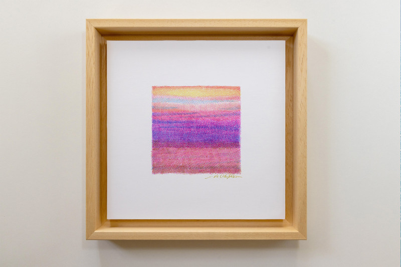 Crépuscule VI, 2026 - Stylos a bille BIC sur papier - 20x20 cm - Inès de Chefdebien